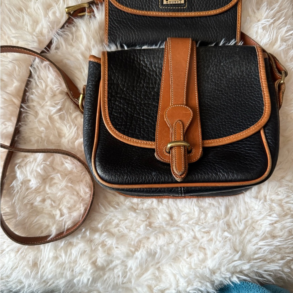 Dooney & Bourke Brown and Black Leather crossbody/shoulder bag